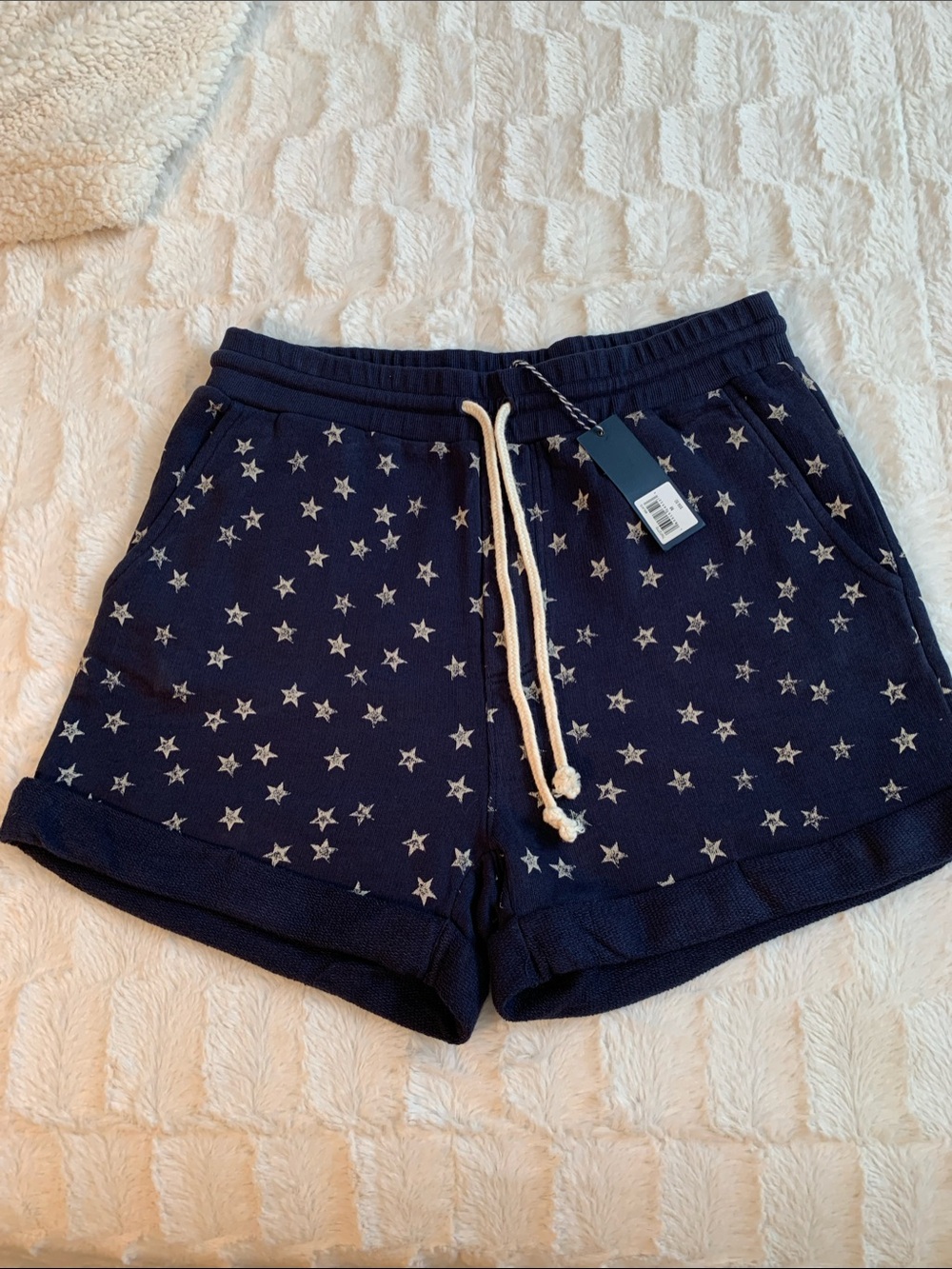 Lucky Brand Navy Star Print Drawstring Shorts -